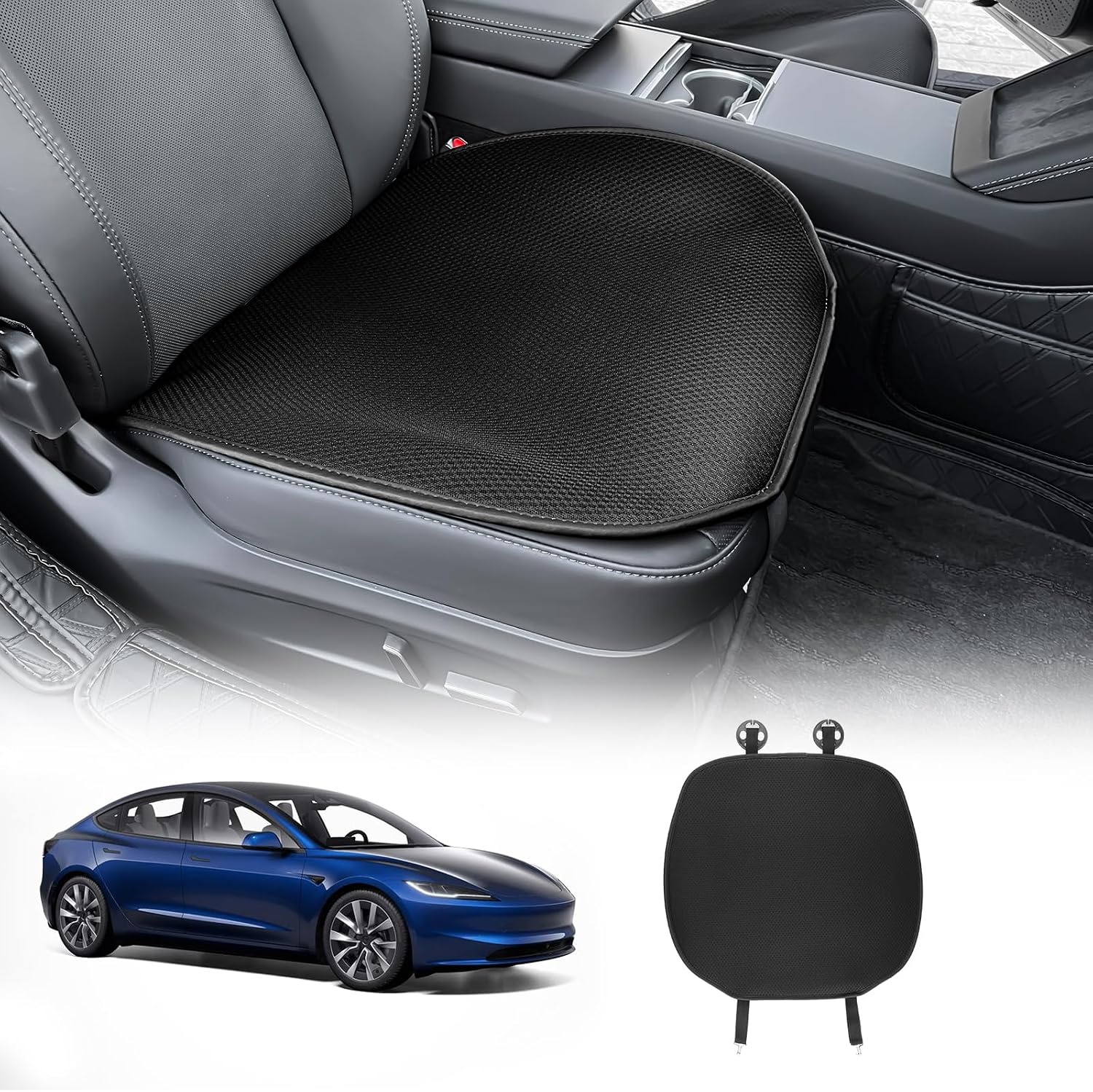 Zitkussen Zwart Zijde Antislip Ademend voor Tesla Model 3 2024 - 52% Korting