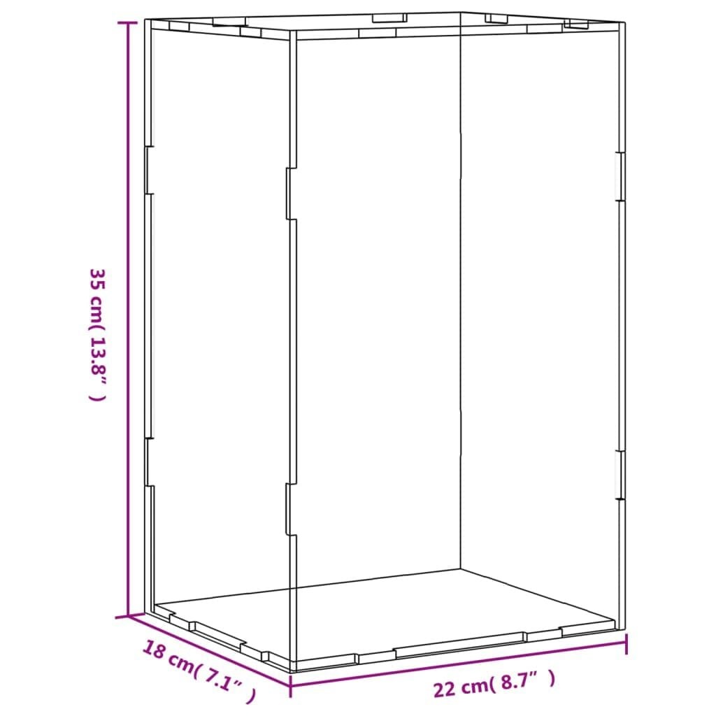 VidaXL Vitrine Acryl Transparant Zwart 22x18x35 cm met 73% Korting