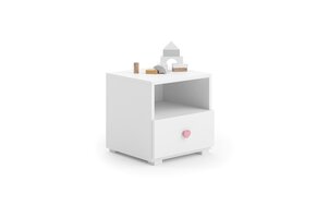 Wit Nachtkastje Kinderkamer met Lade & Aanpasbare Greep - 65% Korting