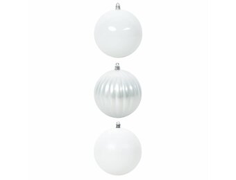 Kerstbal Set 3 Stuks Wit (67% Korting)