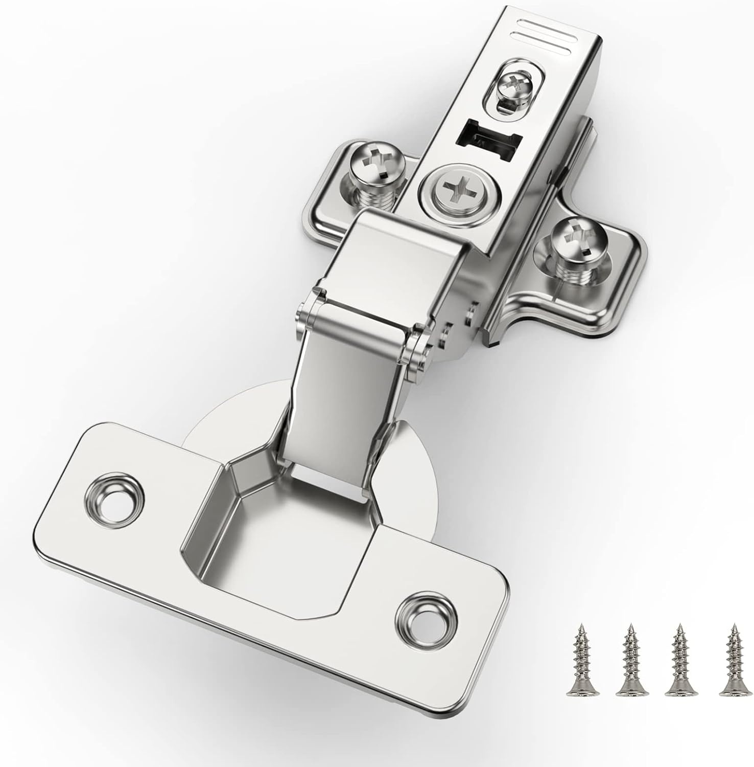 2x Zilveren Kastscharnieren Softclose Hydraulisch 45mm Gatafstand 110° Deurdikte 14-22mm
