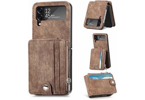 Portemonnee Hoesje Bruin PU-leer Samsung Galaxy Z Flip 4 (2022) - 39% Korting