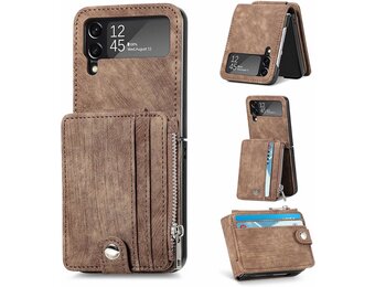 Portemonnee Hoesje Samsung Z Flip 4 5G (2022) Bruin Leer - 53% Korting