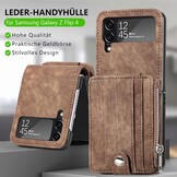 Portemonnee Hoesje Samsung Z Flip 4 5G (2022) Bruin Leer - 53% Korting