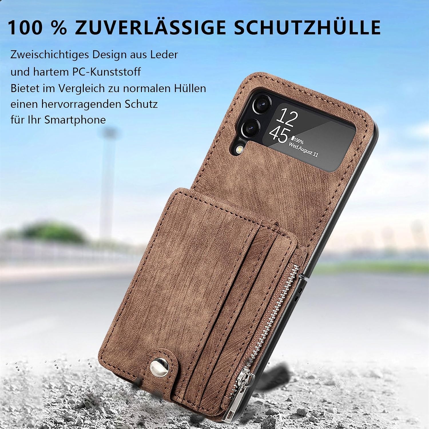 Portemonnee Hoesje Samsung Z Flip 4 5G (2022) Bruin Leer - 53% Korting
