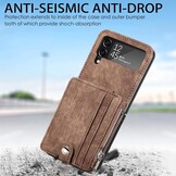 Portemonnee Hoesje Samsung Z Flip 4 5G (2022) Bruin Leer - 53% Korting