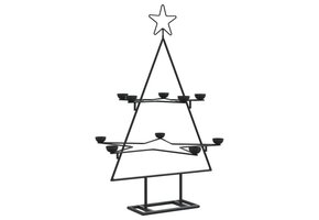vidaXL Kerstboom 75cm Metaal Zwart - Doe-het-zelf Decoratie met 61% Korting