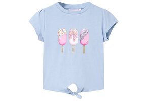 Kindershirt Blauw met IJsjes - Maat 104 - 51% Korting