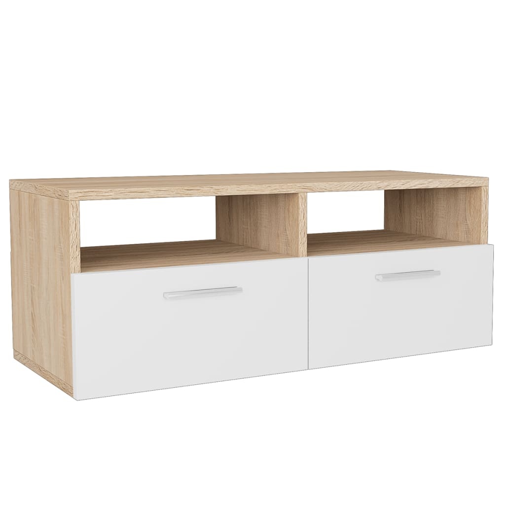 Tv-meubel Eiken & Wit 95x35x36 cm - 73% Korting