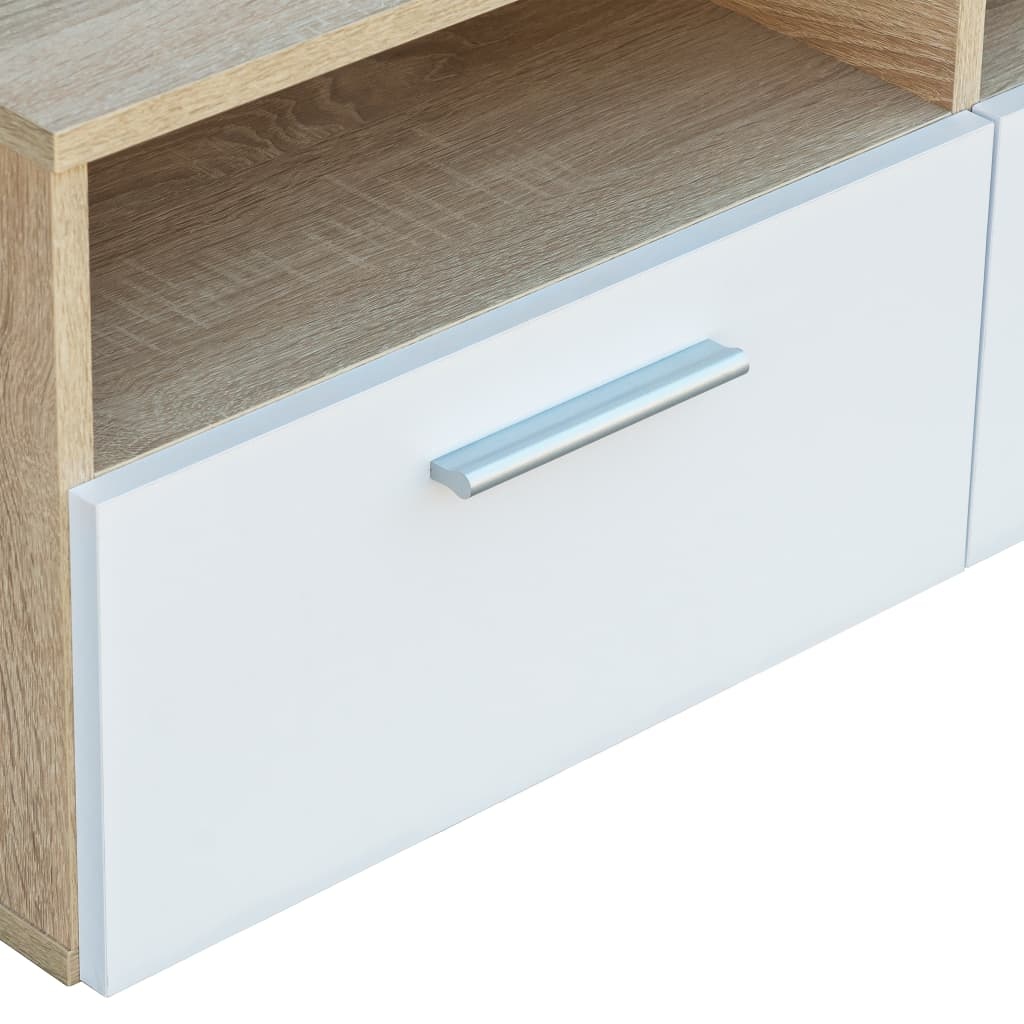 Tv-meubel Eiken & Wit 95x35x36 cm - 73% Korting