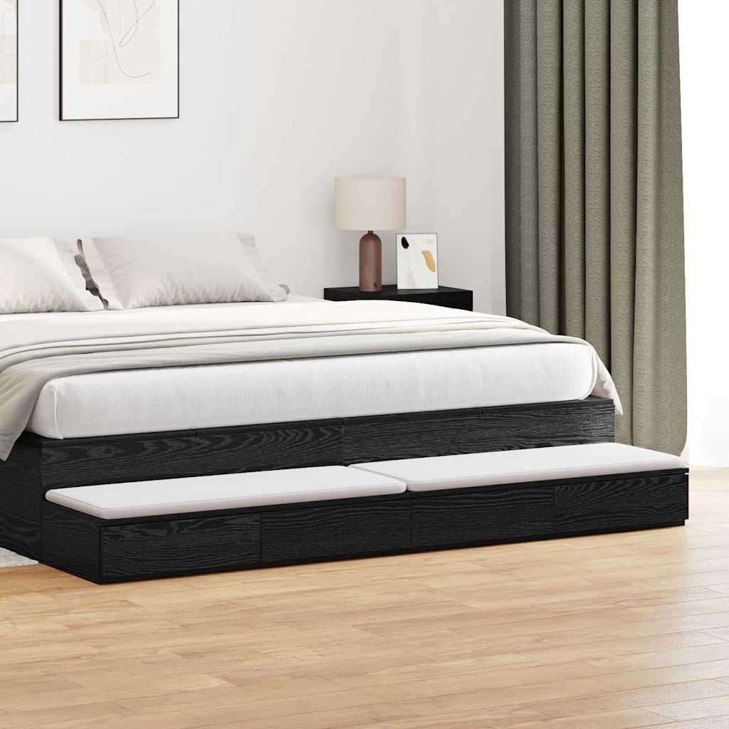 VidaXL Bedlades Zwart Eiken (62% korting) - 180 cm