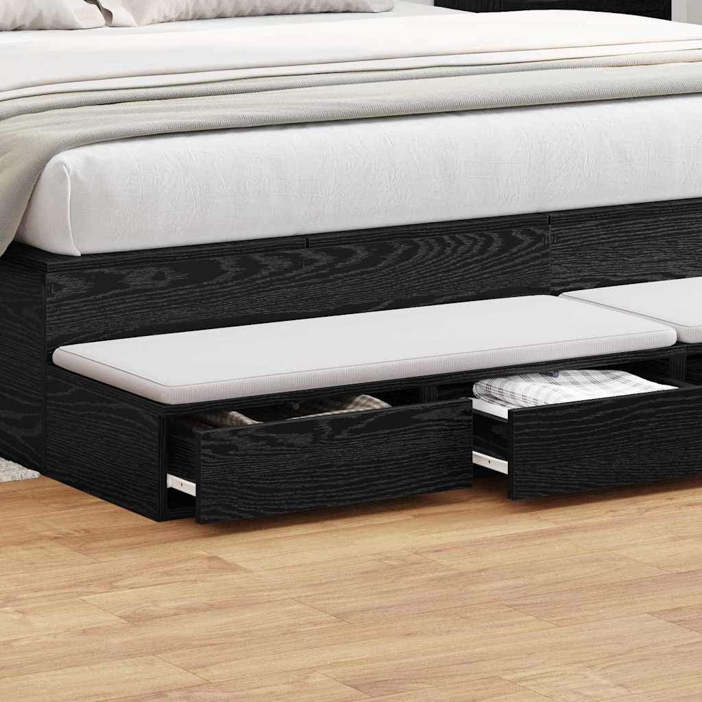 VidaXL Bedlades Zwart Eiken (62% korting) - 180 cm