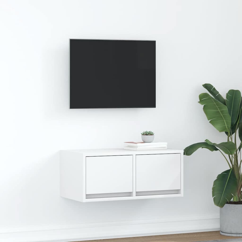 vidaXL TV-meubel 60x31x25,5 cm Bewerkt Hout Wit - 61% Korting