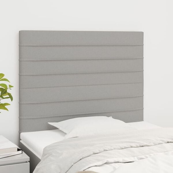 vidaXL Hoofdborden Lichtgrijs Stof 2 stuks 80x5x78/88cm - 59% Korting