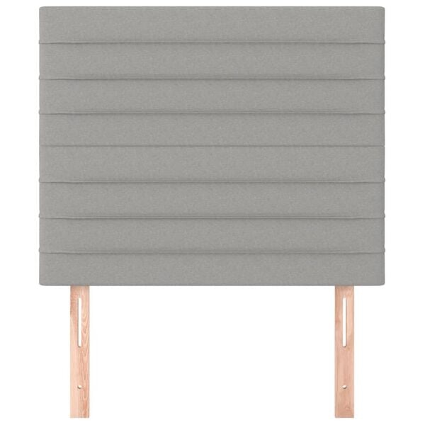 vidaXL Hoofdborden Lichtgrijs Stof 2 stuks 80x5x78/88cm - 59% Korting