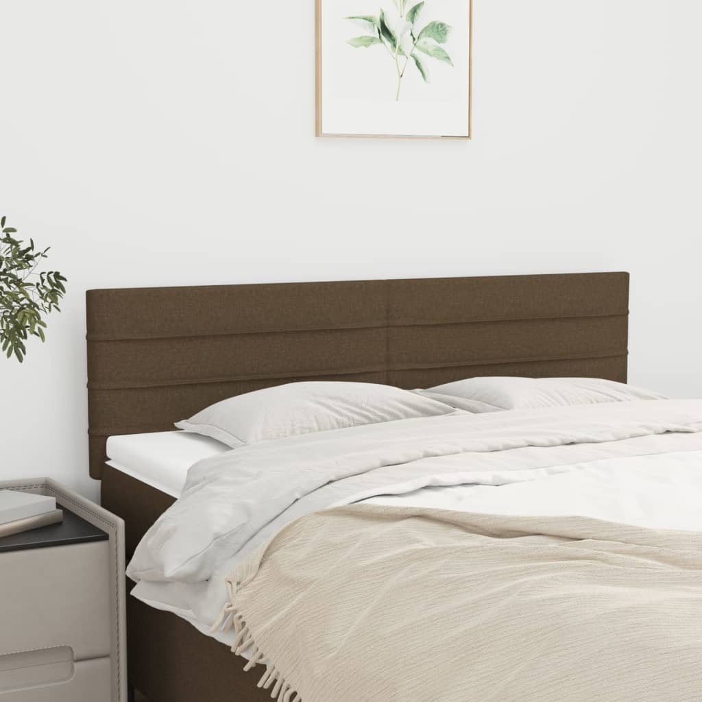 vidaXL Hoofdborden 2 stuks 72x5x78/88 cm Stof Donkerbruin (59% Korting)