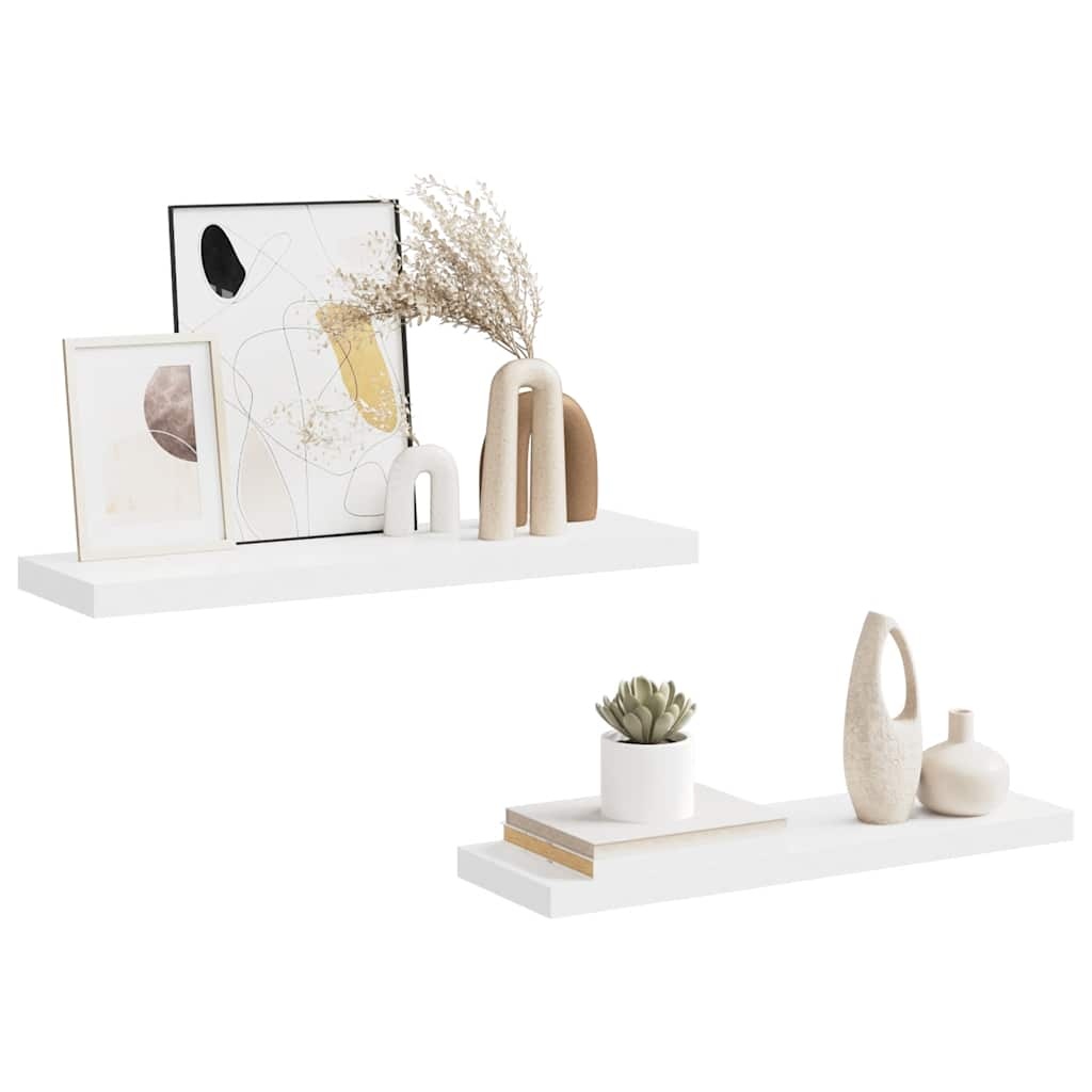 Zwevende Wandschappen MDF Wit 2 stuks - 55% Korting