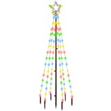VidaXL Kerstboom met grondpin, 108 LED's, 180cm, Meerkleurig - 60% Korting