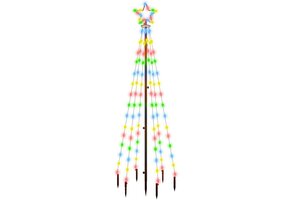 vidaXL Kerstboom met Grondpin & 108 LED's - 180 cm - Meerkleurig (63% Korting)