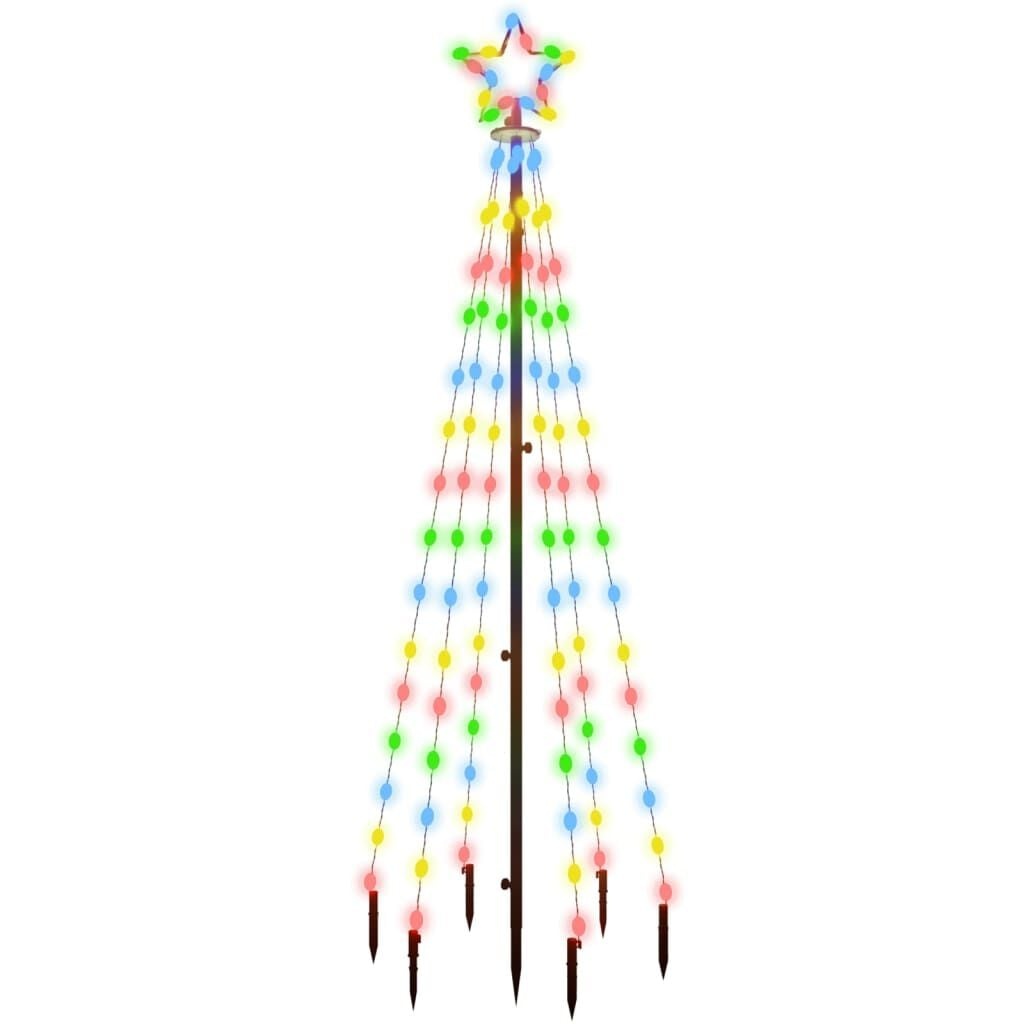 VidaXL Kerstboom met grondpin, 108 LED's, 180cm, Meerkleurig - 60% Korting