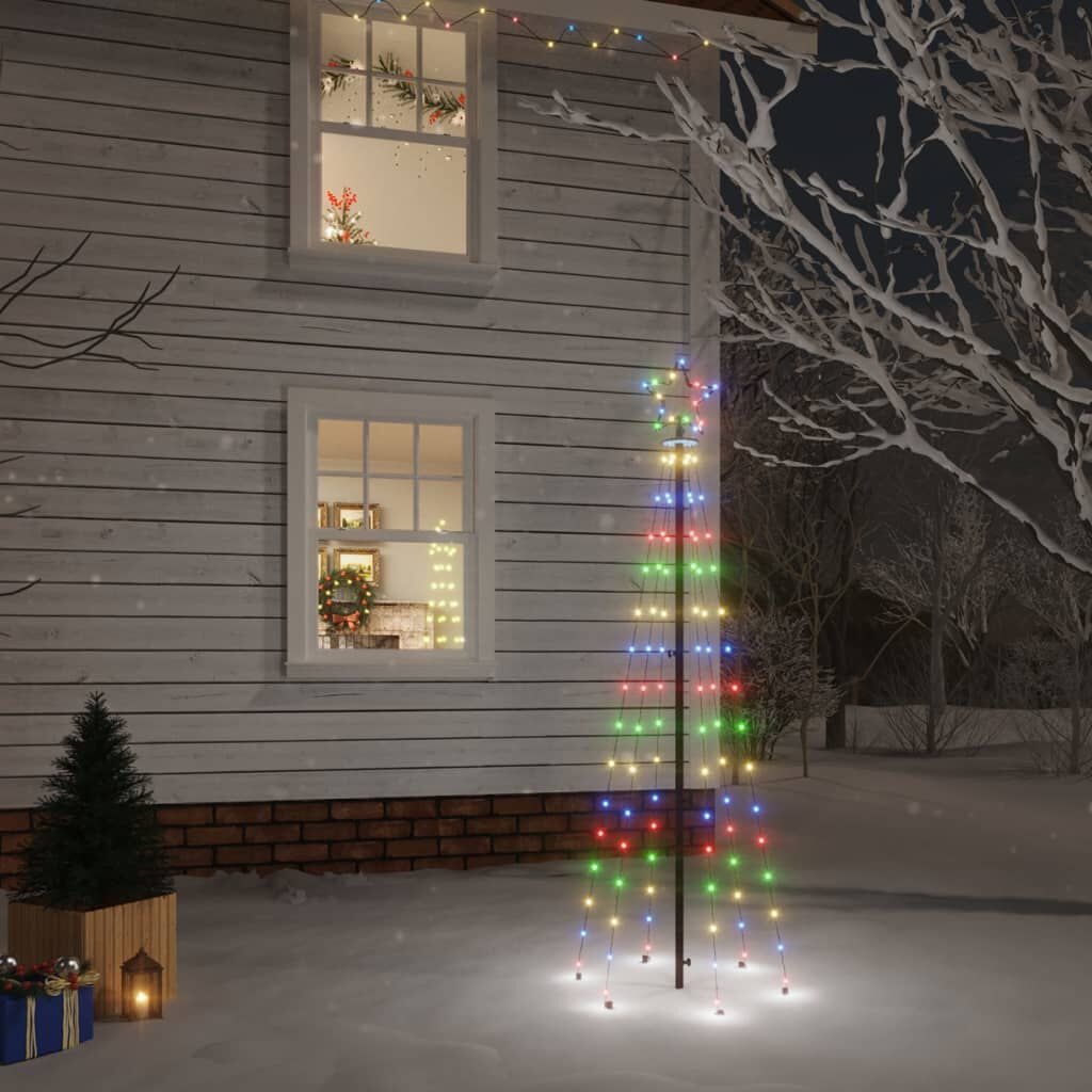 VidaXL Kerstboom met grondpin, 108 LED's, 180cm, Meerkleurig - 60% Korting