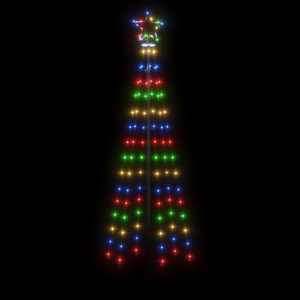 VidaXL Kerstboom met grondpin, 108 LED's, 180cm, Meerkleurig - 60% Korting