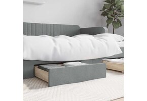 vidaXL Bedlades 2 stuks - Lichtgrijs Bewerkt Hout & Stof - 45% Korting