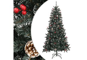 Kunstkerstboom met standaard 210 cm PVC Groen - 44% Korting