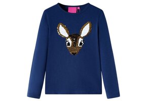 Kindershirt Lange Mouwen 140 Marineblauw - 40% Korting