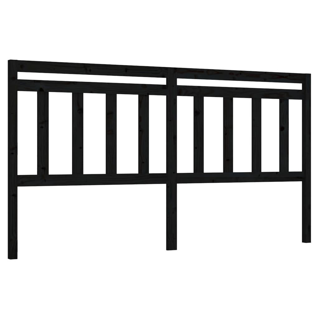 Hoofdbord Grenenhout Zwart 206x4x100 cm - 73% Korting