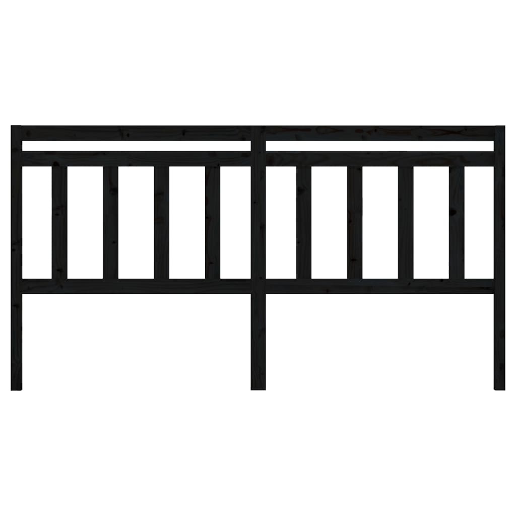 Hoofdbord Grenenhout Zwart 206x4x100 cm - 73% Korting