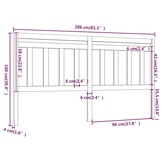 Hoofdbord Grenenhout Zwart 206x4x100 cm - 73% Korting