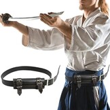 Zwaardriem Katana Zwart Verstelbaar Leer Cosplay Reenactment 56% Korting