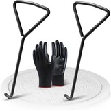 Kanaaldekselhaak Set van 2 - Zwart Koolstofstaal 29cm - 60% Korting