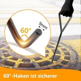 Kanaaldekselhaak Set van 2 - Zwart Koolstofstaal 29cm - 60% Korting