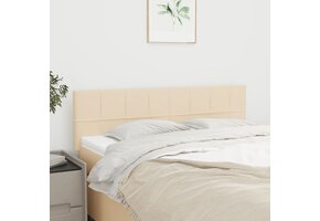 vidaXL Hoofdbord Set 2 stuks Crème Stof 72x5x78/88 cm - 57% Korting!