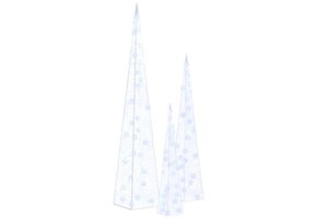 vidaXL Lichtkegelset LED Blauw Acryl 30/45/60 cm - 61% Korting