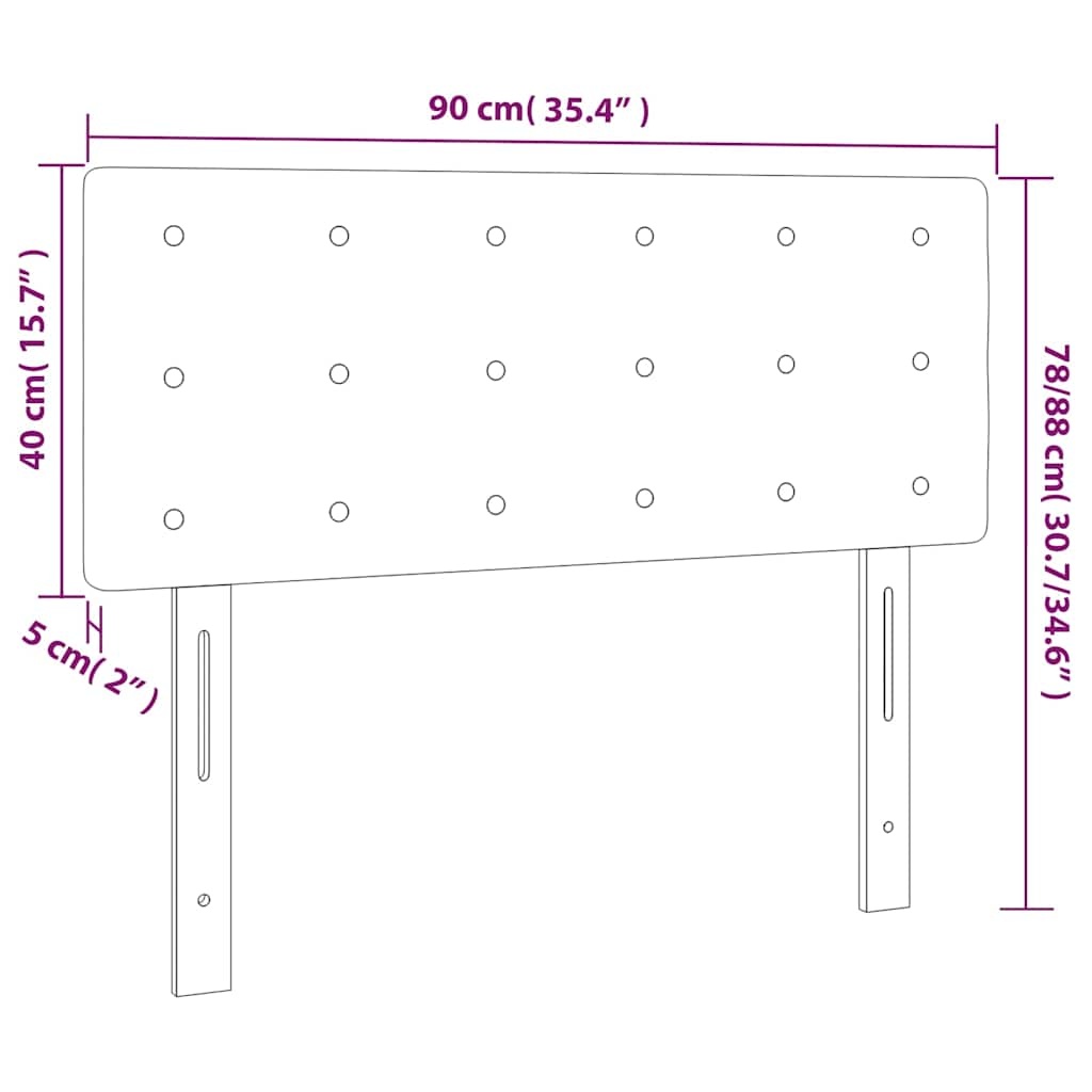 vidaXL Hoofdbord Stof Zwart 90x5x78/88 cm - 56% Korting
