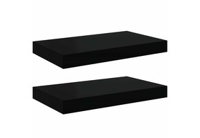vidaXL Zwevende Wandschappen MDF Zwart (Set van 2) - 64% Korting!