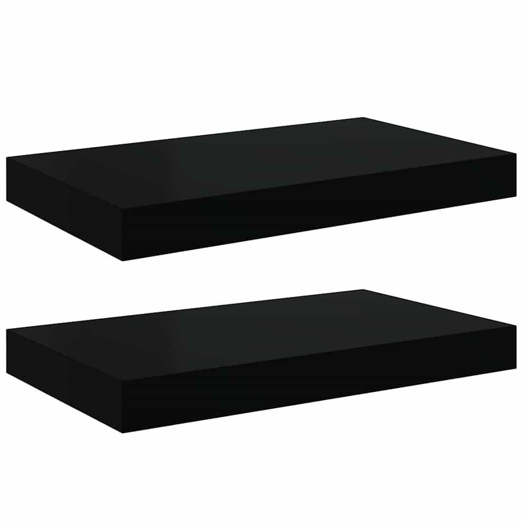 vidaXL Zwevende Wandschappen MDF Zwart (Set van 2) - 64% Korting!