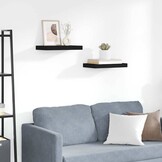 vidaXL Zwevende Wandschappen MDF Zwart (Set van 2) - 64% Korting!