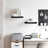 vidaXL Zwevende Wandschappen MDF Zwart (Set van 2) - 64% Korting!