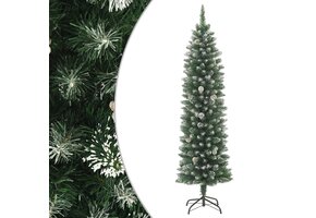 Smal PVC Kunstkerstboom met Dennenappels - 150 cm (50% Korting)