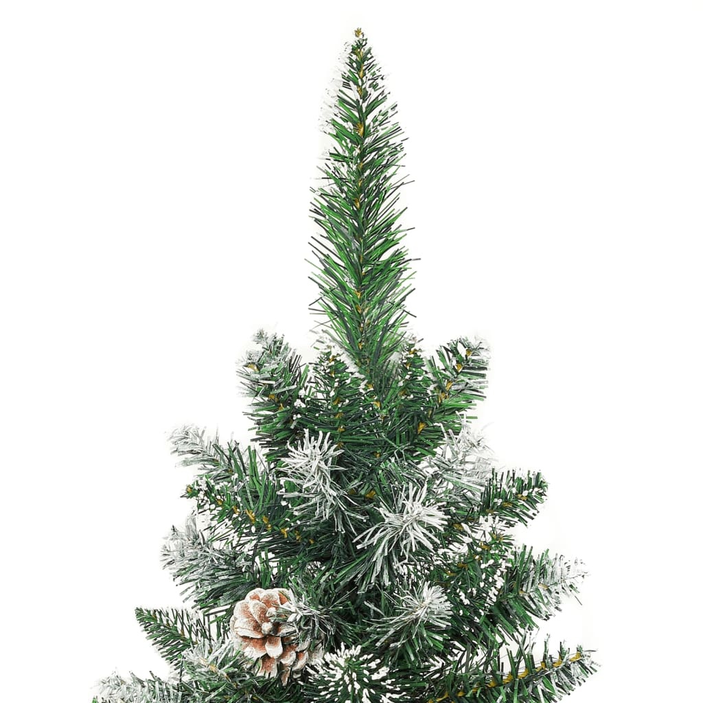 Smalle Kunstkerstboom 150 cm met Dennenappels & Sneeuw - 45% Korting