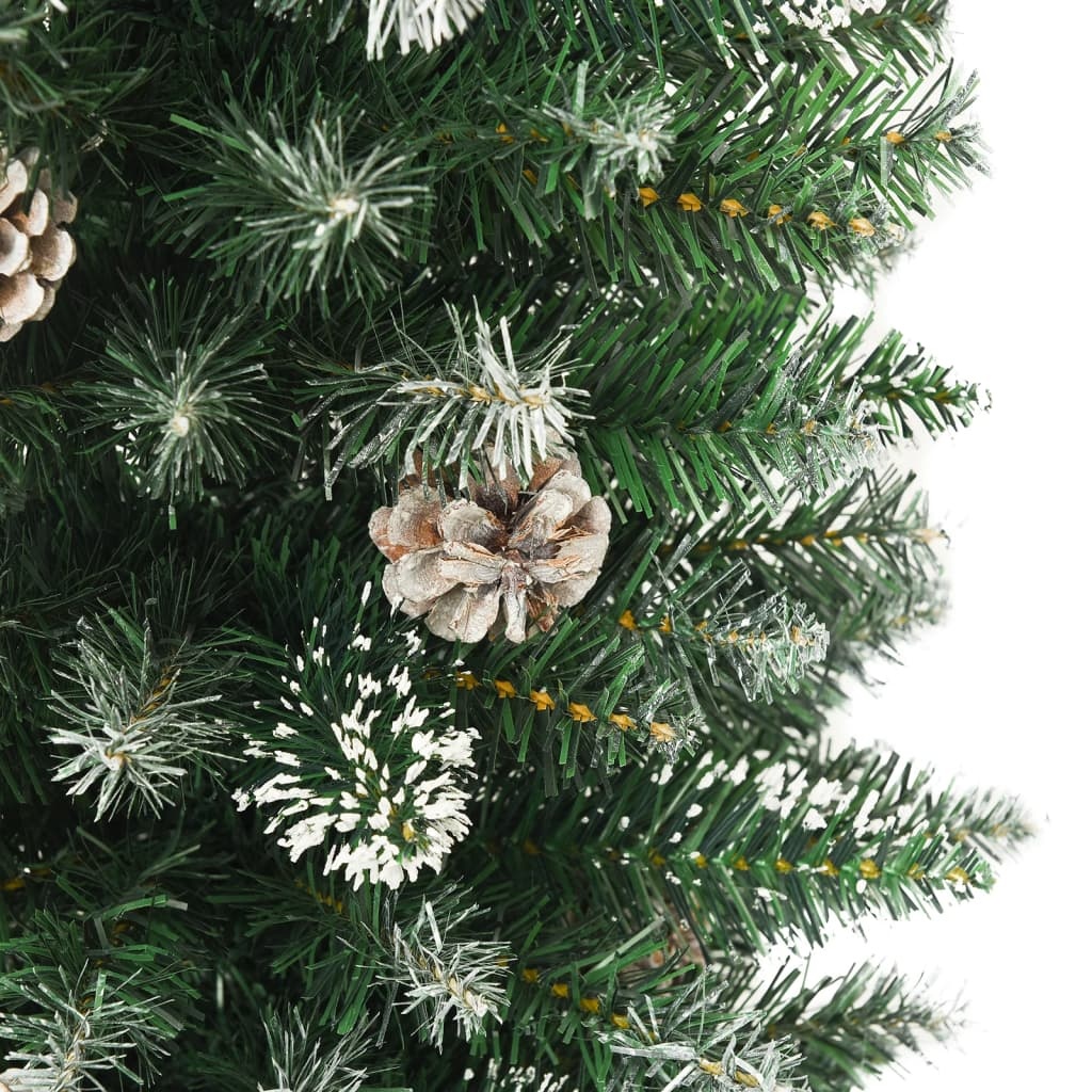 Smalle Kunstkerstboom 150 cm met Dennenappels & Sneeuw - 45% Korting