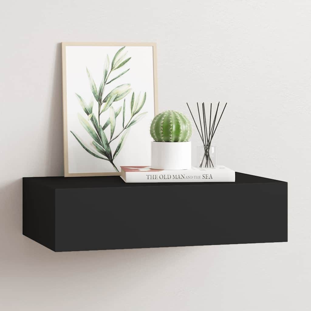 VidaXL Wandschap met Lade Zwart MDF - 30% Korting!