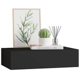VidaXL Wandschap met Lade Zwart MDF - 30% Korting!