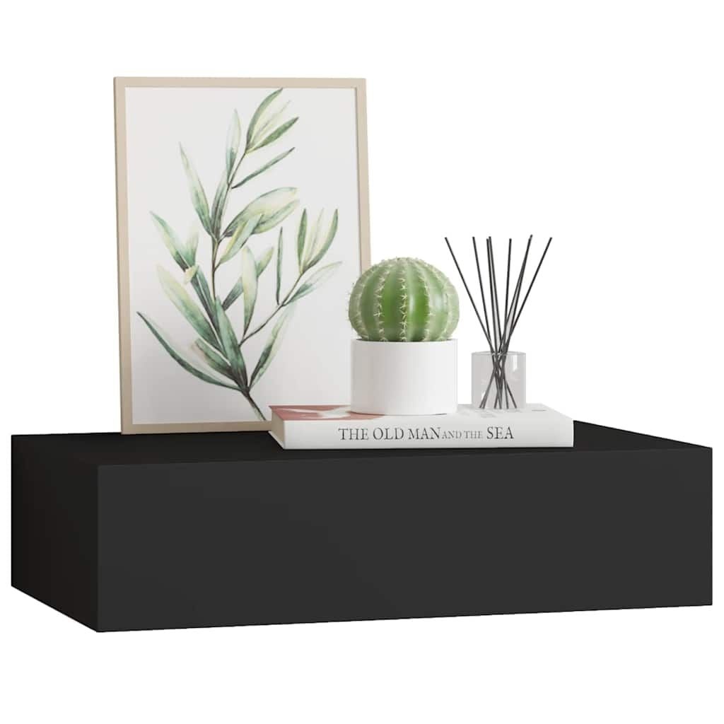 VidaXL Wandschap met Lade Zwart MDF - 30% Korting!