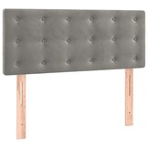 Hoofdbord 100x5x78/88 cm Lichtgrijs Fluweel - 65% Korting