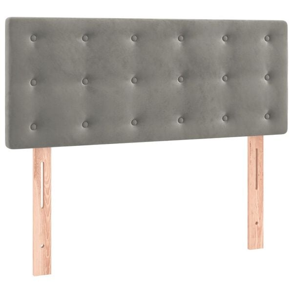 Hoofdbord 100x5x78/88 cm Lichtgrijs Fluweel - 65% Korting